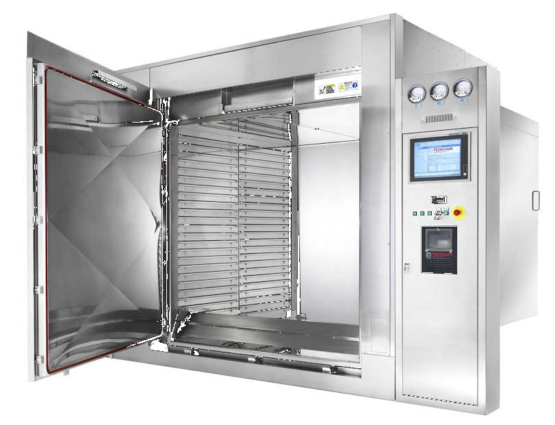 High-temperature industrial dry heat chamber designed for batch sterilization and endotoxin reduction of heat-resistant pharmaceutical components.
